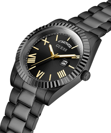 Guess Herrenuhr Connoisseur Edelstahl schwarz GW0265G4